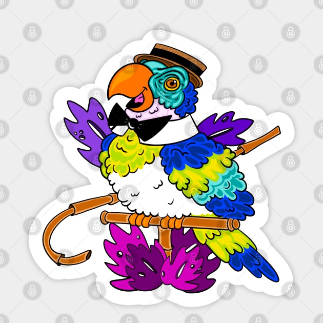 Barker Bird Enchanted Tiki Room Sticker by Debra Forth